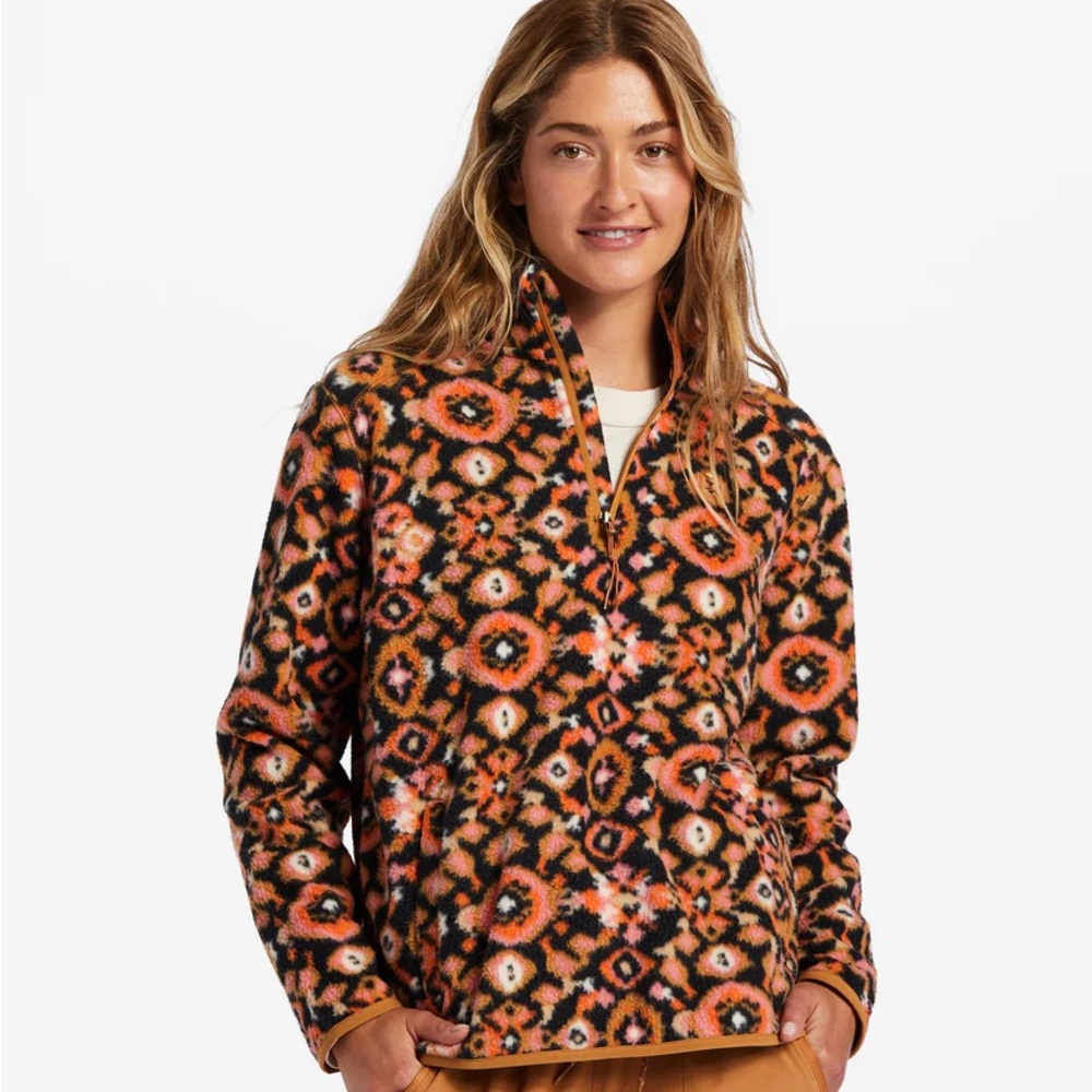 NWT New Billabong Women’s Extra Small XS Boundary Mock 3 Half Zip Long Sleeve